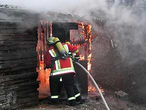 Brand einer Htte an den Weinbergen; Foto:Schmidt