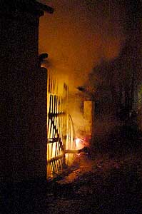 Scheunenbrand in Dachsbach 18.03.2004; Foto: FFW  Dachsbach