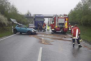 Schwerer Verkehrsunfall auf der B8